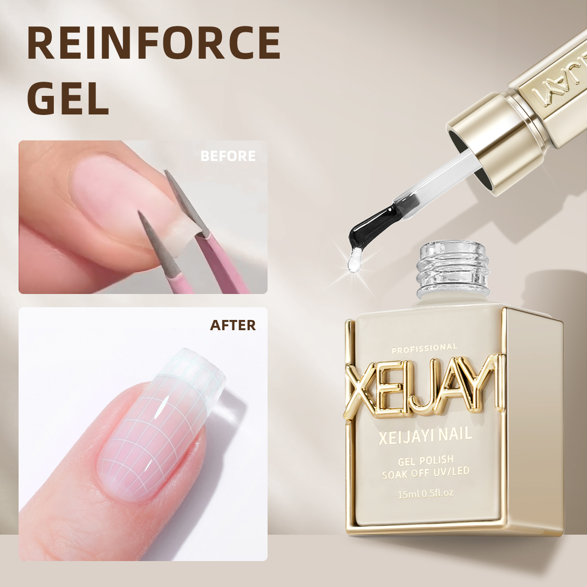 Nail Art Chrome - 1 adet 15ml güçlendirmek jel tırnak