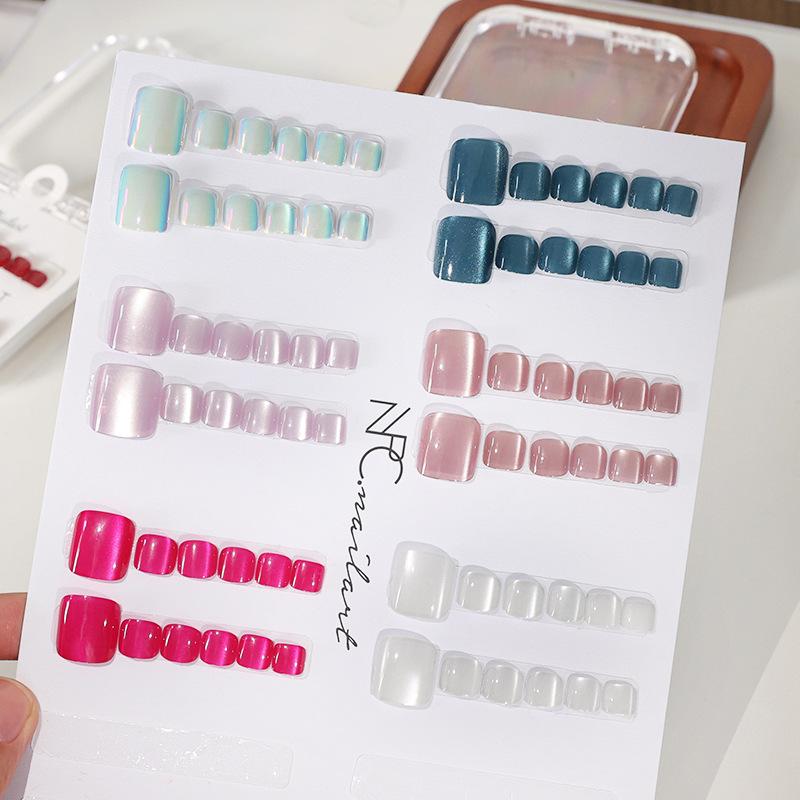 Nail Art Extension Cat Eye - Yeni 10 Adet/Kutu Fransız Takma Tırnaklar
