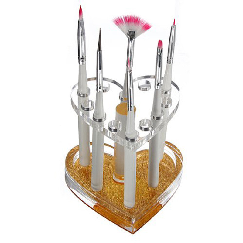Nail Fan Brush - 12 delikli tırnak fırçaları saklama kutusu