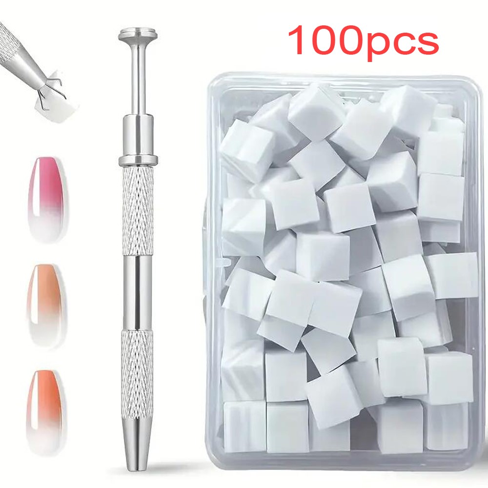 Nail Art Chrome - 50/100 Adet Beyaz Mini Tırnak Süngeri,