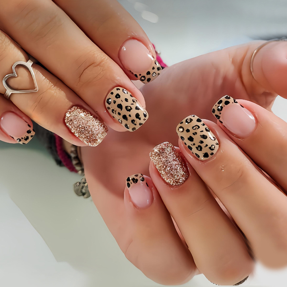 Nail Art Leopard - Kadınlar ve kızlar için kısa uzun