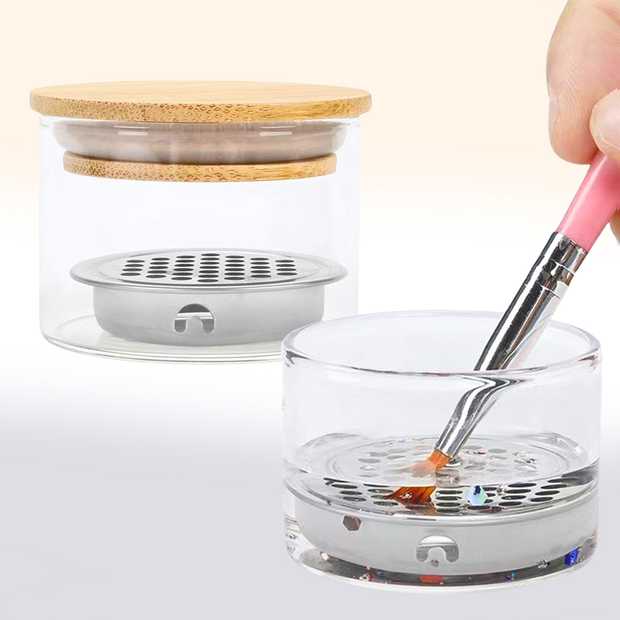 Nail Fan Brush - Tırnak Sanatı Fırçaları Yıkama Kabı Tırnak