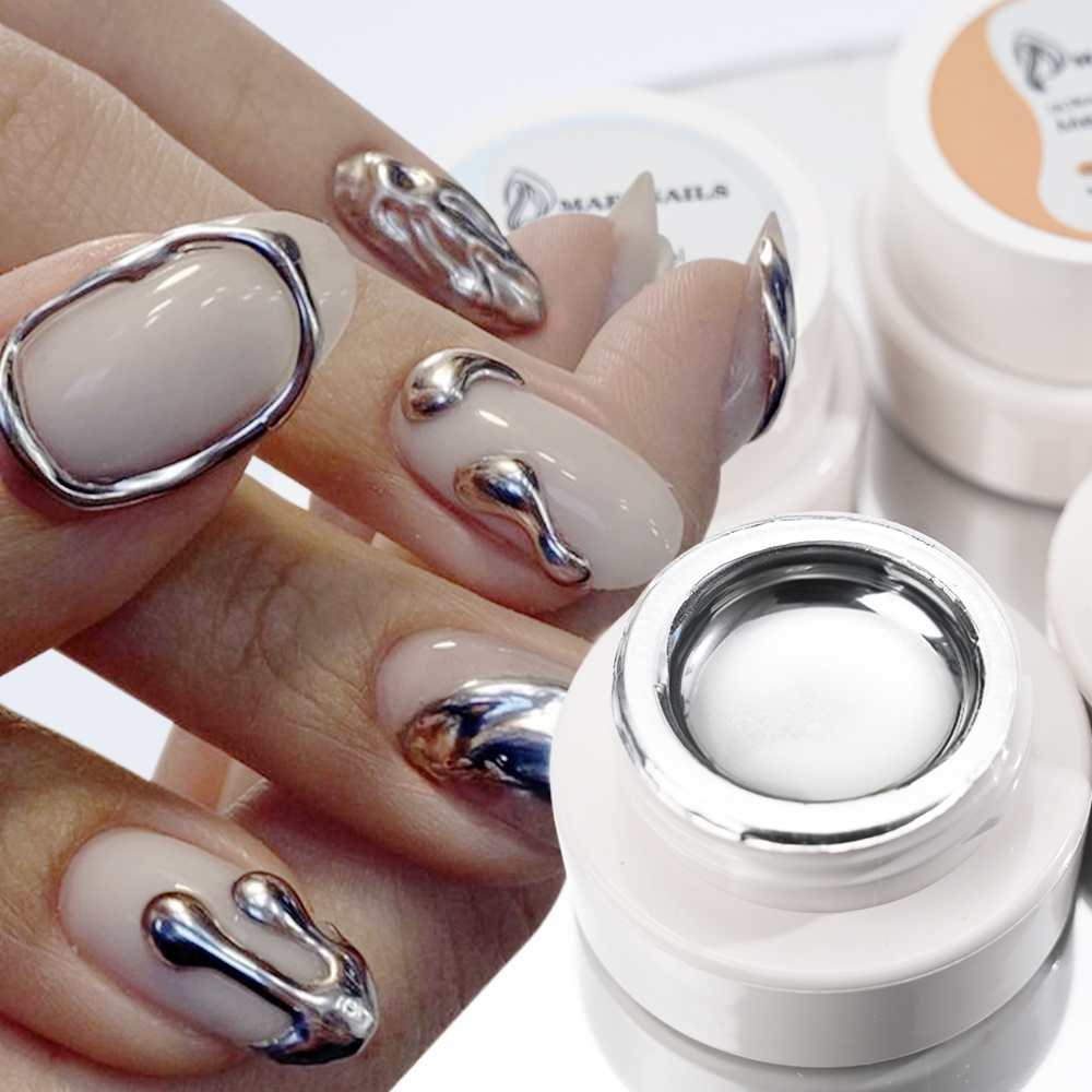 Nail Art Chrome - 5ml Gümüş Altın Metalik Jel Oje