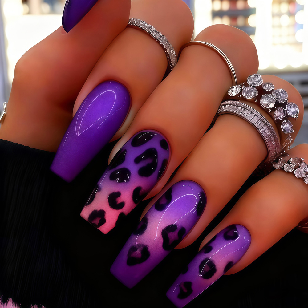 Nail Art Leopard - Kadınlar ve kızlar için orta boy
