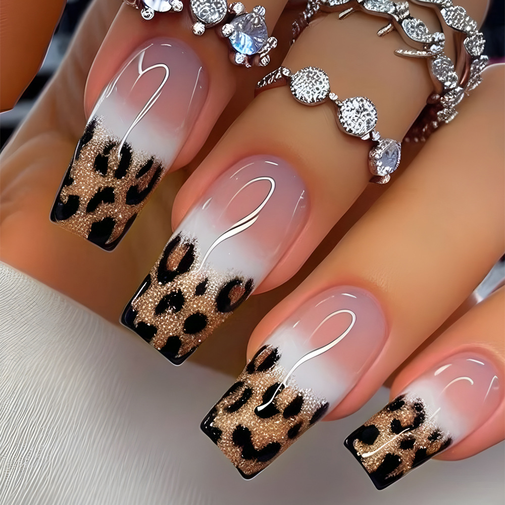 Nail Art Leopard - 24 adet Leopar Baskı Tasarım Yanlış