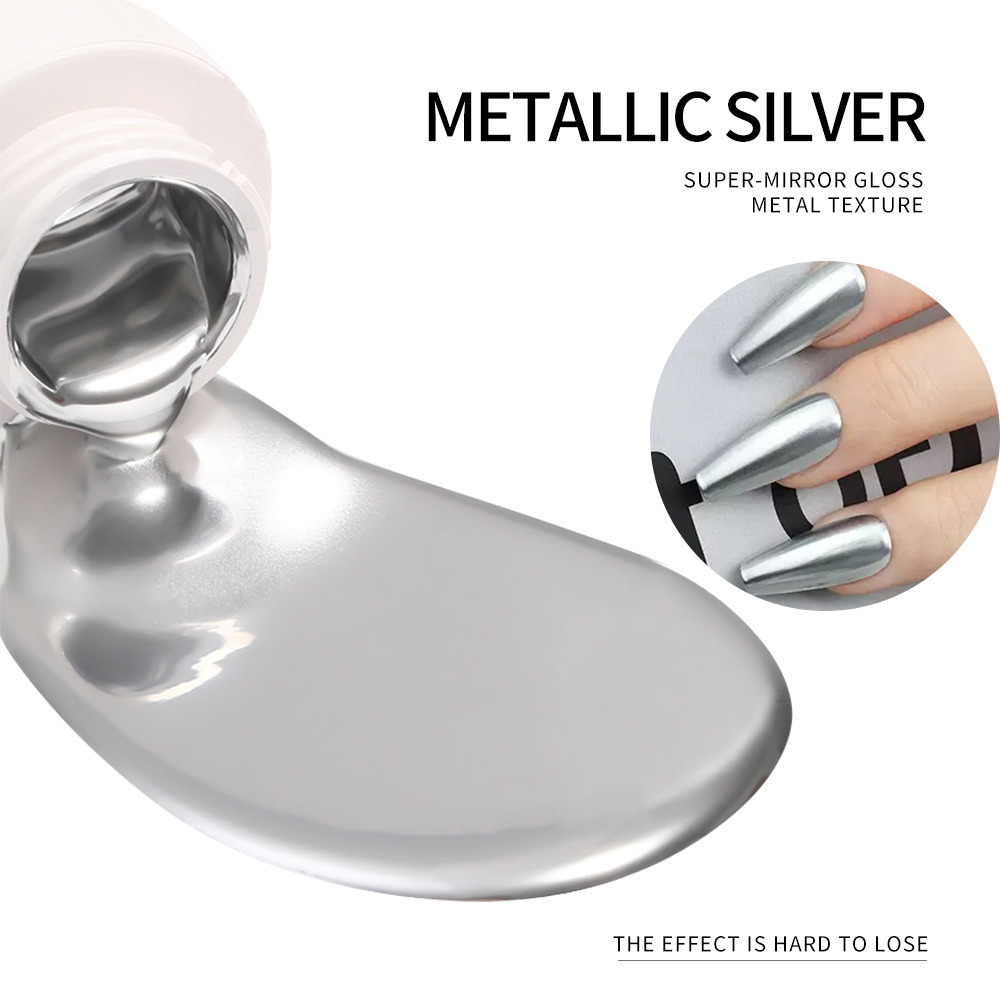 5ml Gümüş Altın Metalik Jel Oj - Nail Art Chrome incelemesi ve fiyatı
