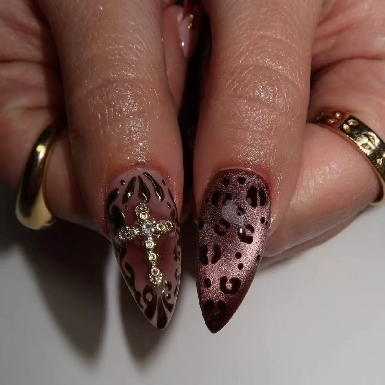 Degrade şarap kırmızısı kahver - Nail Art Leopard incelemesi ve fiyatı